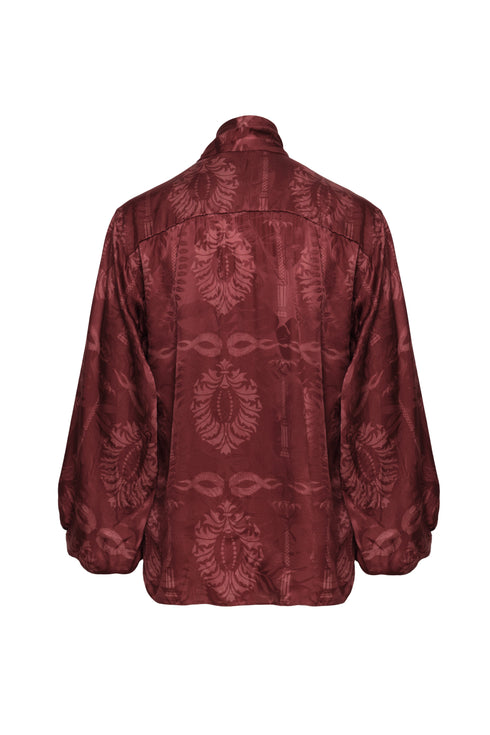 Simonetta Silk Jacquard Shirt / Wine
